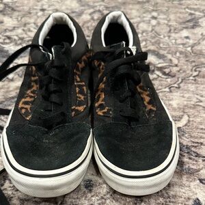 Vans Black and Animal Print Sneakers